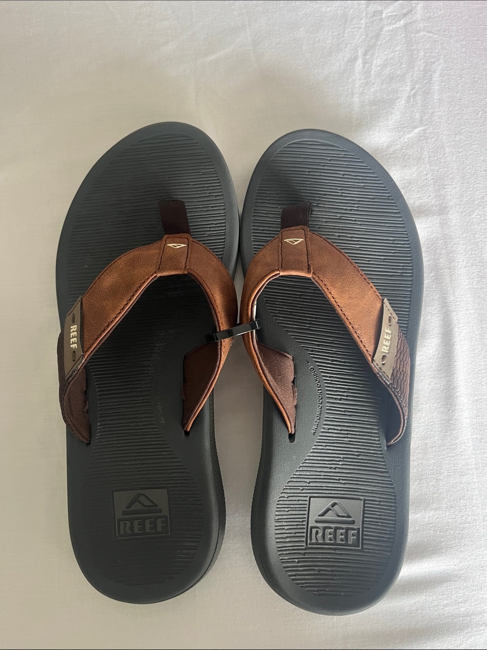 Reef Men’s Brown and Black Cushion Flip-Flops - Comfortable Thong Sandals